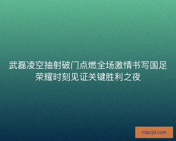 武磊凌空抽射破门点燃全场激情书写国足荣耀时刻见证关键胜利之夜