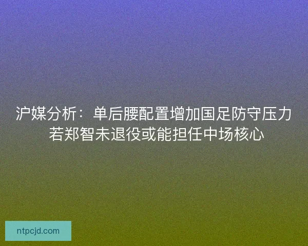沪媒分析:单后腰配置增加国足防守压力 若郑智未退役或能担任中场核心 沪媒分析:单后腰配置增加国足防守压力 若郑智未退役或能担任中场核心